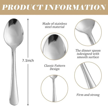 Windsor 96-Pcs Stainless Steel Dinner Spoons, Metal Spoons - Image 2