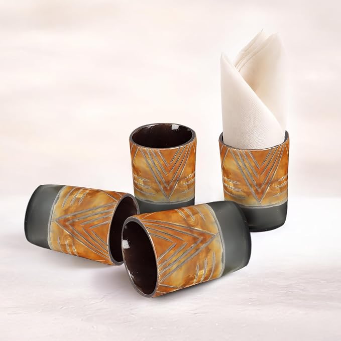 Handicrafts Home Viking Horn Shot Glasses Set of 8, Handmade Natural Ox Horn - Image 3