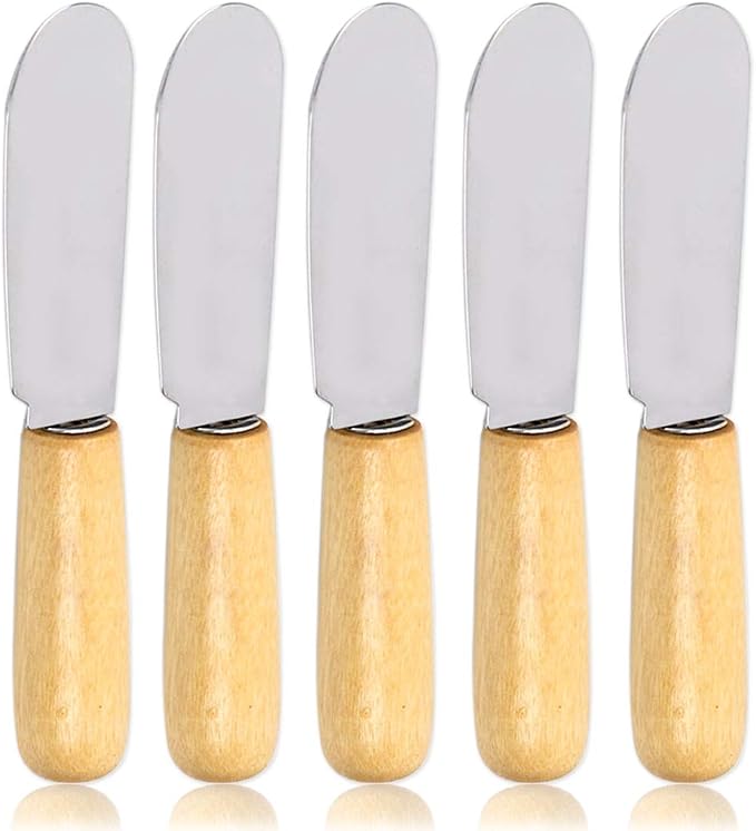 ACKLLR 5 Pack Stainless Steel Straight Edge Wide Butter Spreader by ACKLLR