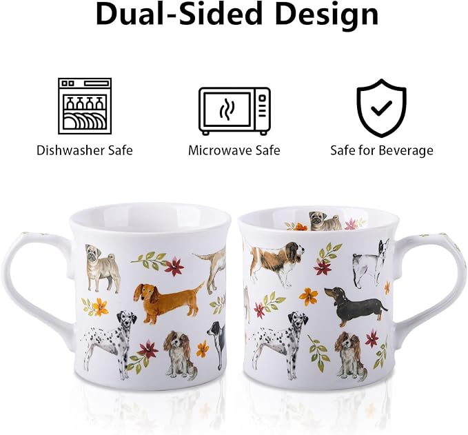 Cute Dog Coffee Mug, 12 oz Premium New Bone China Tankard Coffee Tea Mug - Image 5
