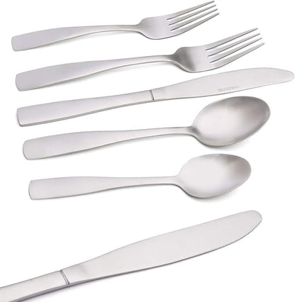 Matte Silverware Set, Satin Finish 20-Piece Stainless Steel Flatware set - Image 3