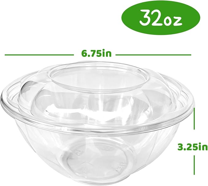 50PCS 32oz Disposable Salad Bowls - Image 2