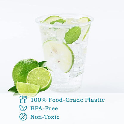 Turbo Bee 100 Pack 16 OZ Clear Plastic Cups, Disposable Crystal Plastic Party - Image 7