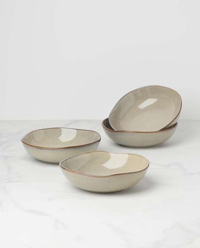 Oneida Dinnerware Set, Organic Shades Oatmeal Pasta Bowls, Service - Image 2