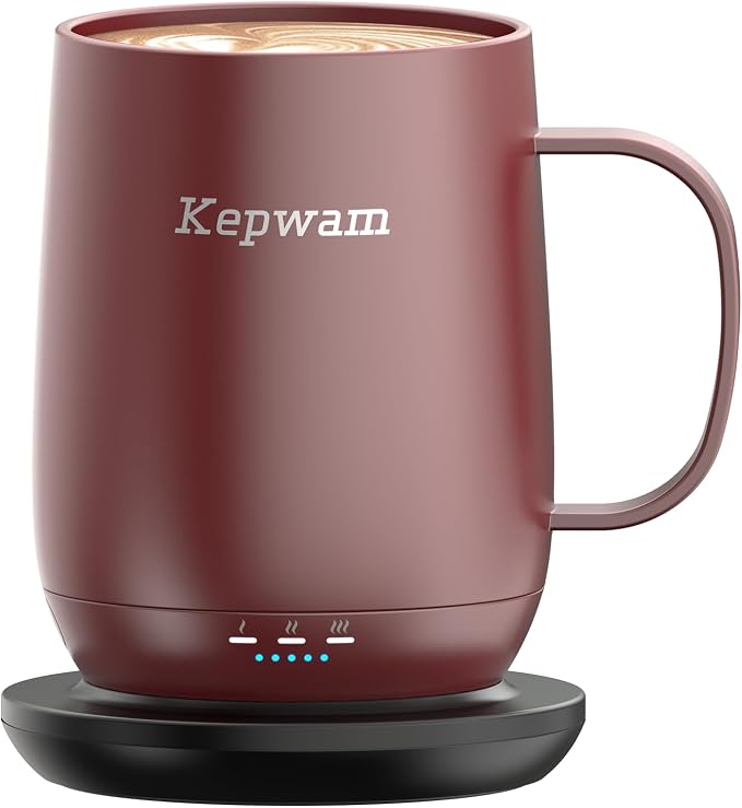Kepwam Self-Heating Coffee Mug T2, 16oz Electric Heated Mug Hot Up to 149℉ | No by Kepwam
