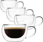 BTaT- Double Walled Glass Coffee Mugs, 9 oz, Glass Coffee Cups by BrewToATea