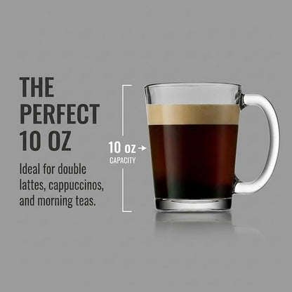 Godinger Coffee Mugs, Italian Made Glass Coffee Mug, Hot Beverage Tea Cups - Image 4