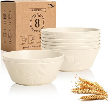 PYRMONT Large Bowls Wheat Straw Bowls 36 Oz Unbreakable Salad Bowls Microwave & by PYRMONT