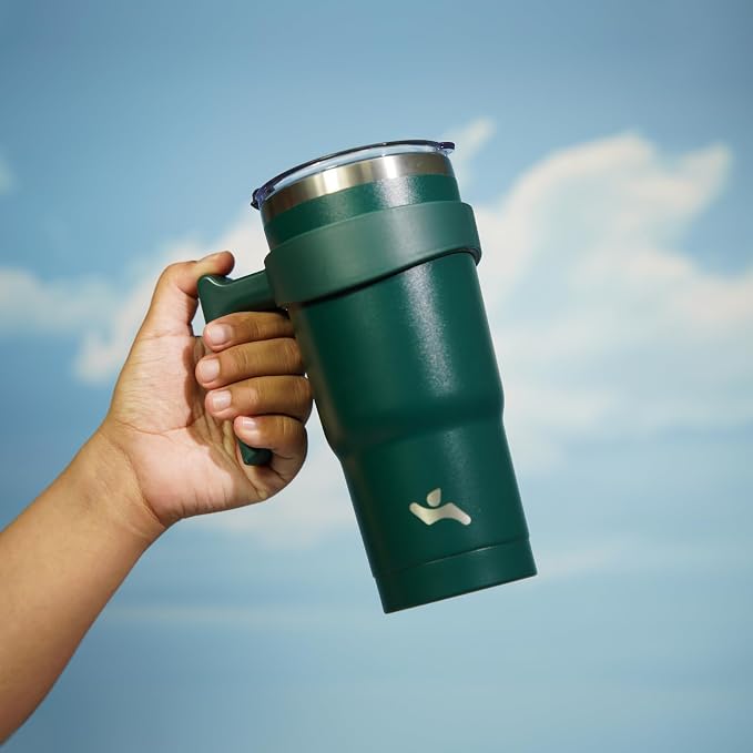 Konokyo 20 oz Tumbler with Handle and Straw, Insulated Travel Mug | Lavender; - Image 5