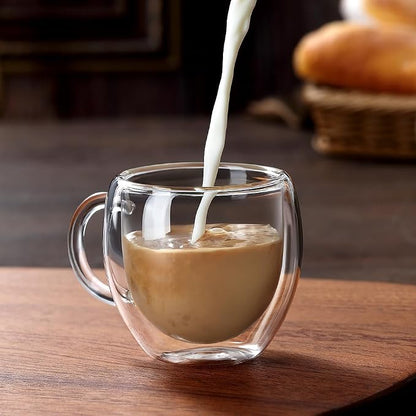 Espresso Cups Set of 2 With Handle, 2.5oz Clear Expresso Shots Cup, Espresso - Image 5