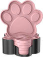 ME.FAN Silicone Coasters 6 Pack Paw Cup Mat with Holder, Dog Cat Paw Shape, for Hot or Cold Drink, Non-Slip, Non-Stick, Room Decor, Housewarming Dusty Rose