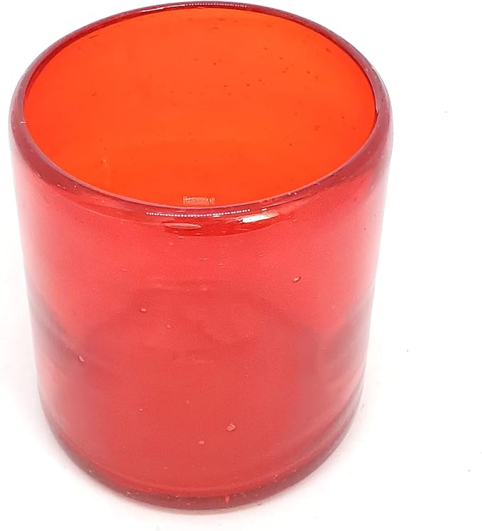 Solid Ruby Red 9 oz Short Tumblers, Recycled Glass, Toxin-Free - Image 4