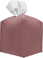 Carrotez Tissue Box Cover, [Refined] Modern PU Leather Square Tissue Box Holder - Decorative Holder/Organizer for Bathroom Vanity Countertop, Night Stands, Office Desk & Car 5"X5"X5" - Dry Rose