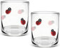 Icon Juice Glasses, 14oz Stemless Wine Drinking Juice Glass Cup for Valentine Party Supplies Gift(2 Pcs,Ladybug)