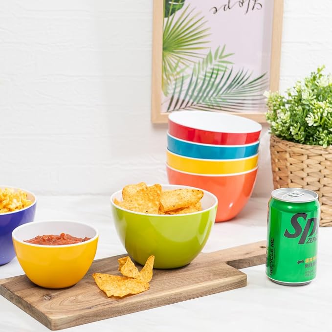 Set of 6 Small ColorPop Melamine Bowls, 4.25" 11.8 OZ, - Image 7