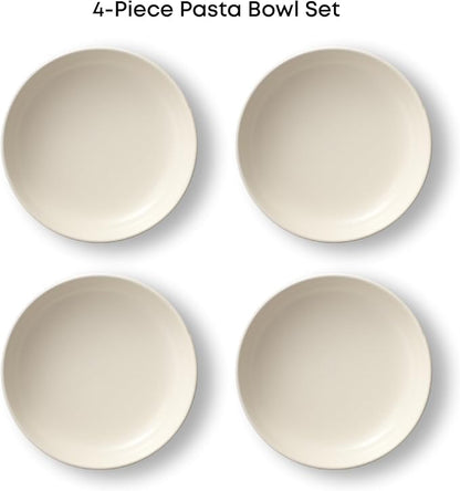 JoyJolt Mesa 40oz Stoneware Serving Bowls Set of 4, Large Pasta Salad Pho Soup - Image 3