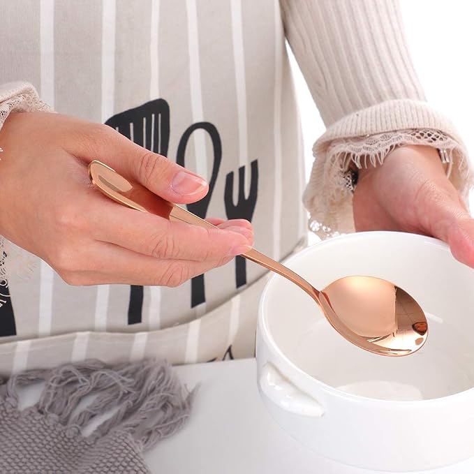 Buyer Star Bouillon Spoon Sets, 7-Inch Round Soup Spoons, Stainless Steel - Image 3