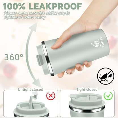 Insulated Travel Coffee Mug Reusable Coffee Tumbler Cup - Image 2
