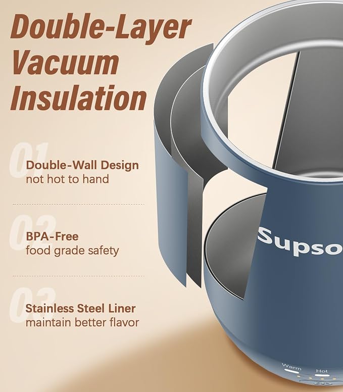 Supsonic - 16oz Self Heating Coffee Mug, Smart Heated Coffee Mug Faster - Image 6