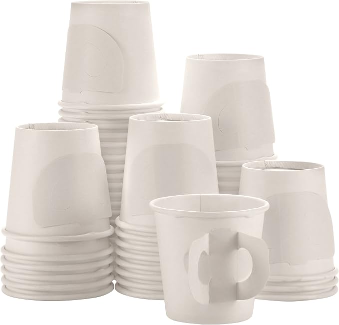 Premium Espresso White Paper Cups - 4 oz - Elegant by KingZak