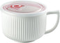 Ceramic Soup Bowl with Handle & Lid, Jumbo 38oz Microwave Ramen Bowl White | by Hoilse