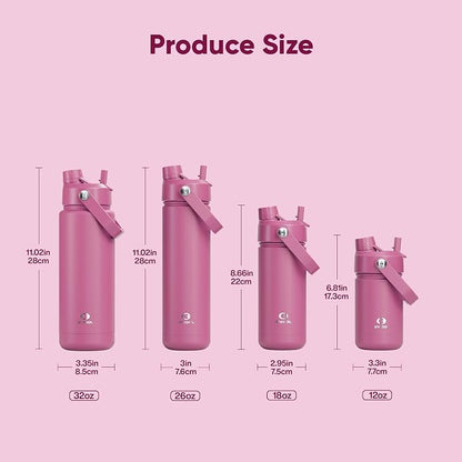 Kids Insulated Water Bottle - 12oz Stainless Steel Water Bottle with Dual Spouts - Image 6