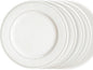 Dinner Plates Set of 4, 10.5 inch White Ceramic Plates, Embossed Salad Plates by Wareland