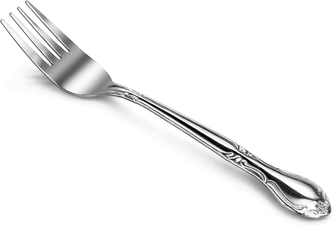 New Star Foodservice Rose Pattern 18/0 Stainless Steel Salad Fork, Commercial - Image 2