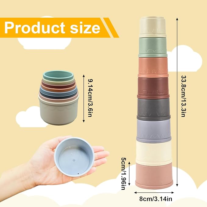 8 Pcs Stacking Cups for Small Animal Toys, Nesting Rabbit Toys of Different - Image 2
