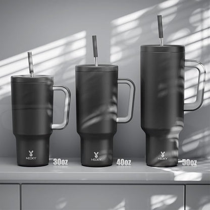 Meoky 30 oz Tumbler with Handle, Tumbler with Lid and Straw, Insulated - Image 6