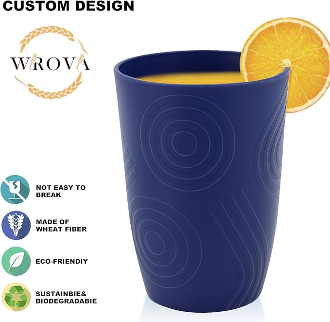Wrova Wheat Straw Cups 16oz set of 8 - Image 3