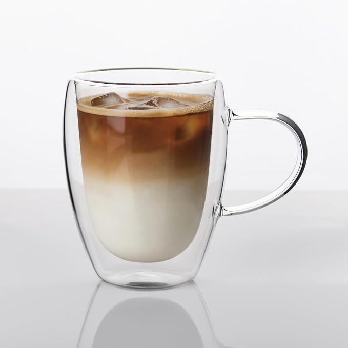 HillSpring 12oz Double Walled Glass Mug by HillSpring