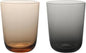 NIRA.Z 13 oz Borosilicate Glass Cups Set of 2, Amber & Grey Two-Tone Drinking by NIRAZ