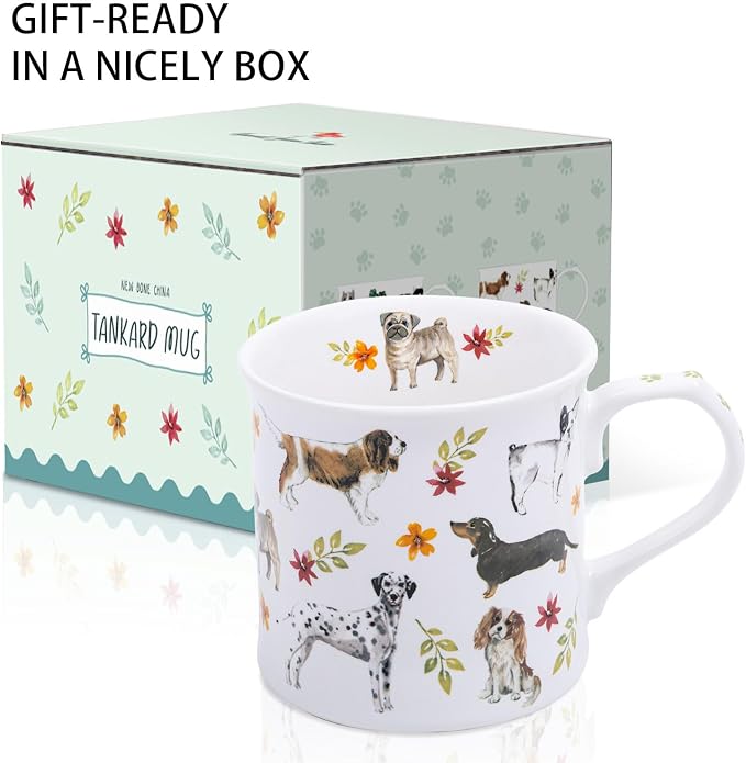 Cute Dog Coffee Mug, 12 oz Premium New Bone China Tankard Coffee Tea Mug - Image 4