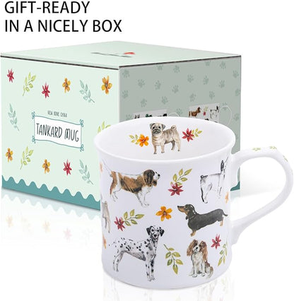 Cute Dog Coffee Mug, 12 oz Premium New Bone China Tankard Coffee Tea Mug - Image 4