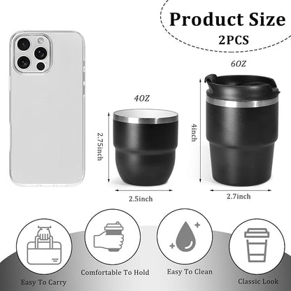 CHLJAR Espresso Cups, 6oz Insulated Espresso Cup Set of 2, Espresso Shot Cups - Image 2