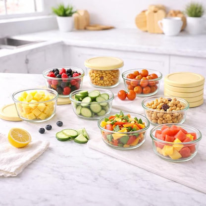 16-Piece Glass Food Storage Containers Set | 1-Cup, Leakproof | Microwave - Image 2
