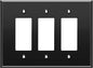 LIDER Reflective Acrylic Decorator Wall Plate, Mirrored Light Switch Plate, Plexiglass Outlet Cover, Acrylic Glass, Oversized 3-Gang 5.25" x 7.06", LWP-33O-ABK, Black