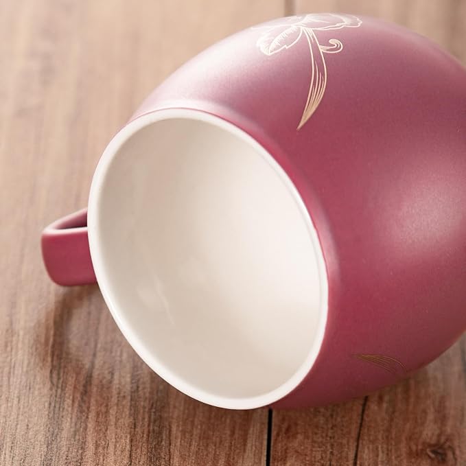 Yundu 12 OZ Ceramic Mug with Lid & Tea Strainer - Image 8
