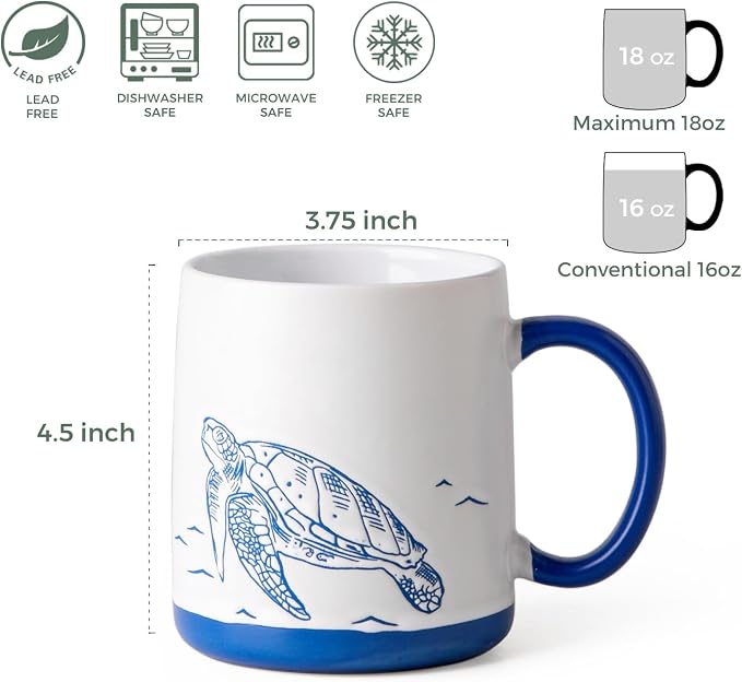 AmorArc Large Coffee Mugs Set of 6, 18oz Ceramic Coffee Cups - Image 2