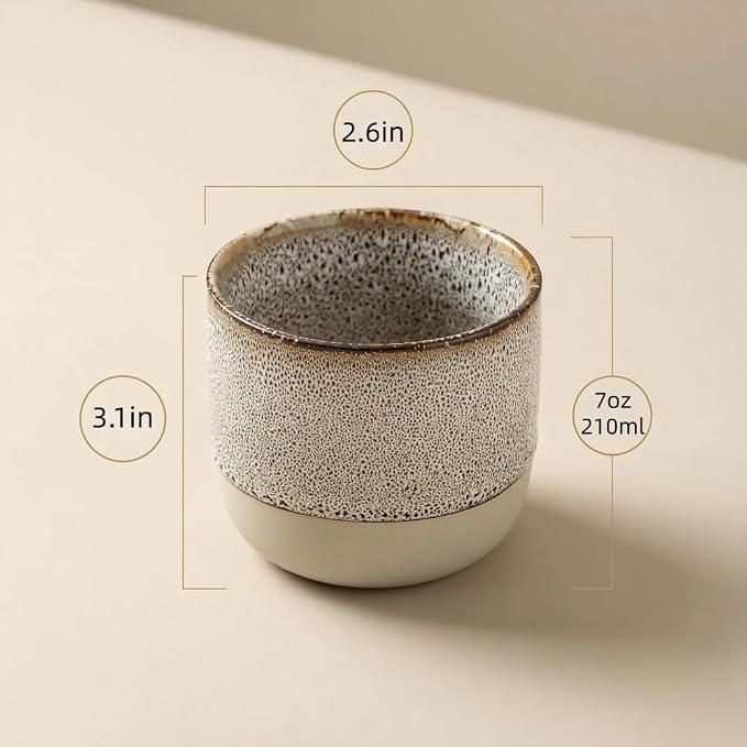 Ceramic Tea Cups 7oz Japanese Style Ceramic Tea Set, Tea Cup, Herbal Tea Coffee - Image 3