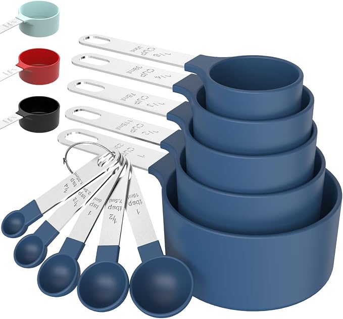 Measuring Cups & Spoons Set, Stackable Cups and Spoons | Nesting Measure Cups by TILUCKBringsGoodLuck