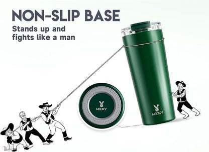 Meoky 24 oz Insulated Travel Coffee Mug: Leak Proof Lid, Evergreen | Stainless - Image 8