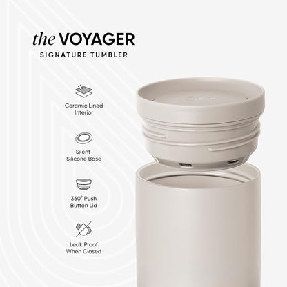 Simple Modern Insulated Travel Coffee Mug 360° Lid | 16oz | Red | Voyager - Image 3