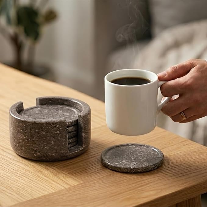Radicaln Round Marble Coasters Set of 6 - Image 4