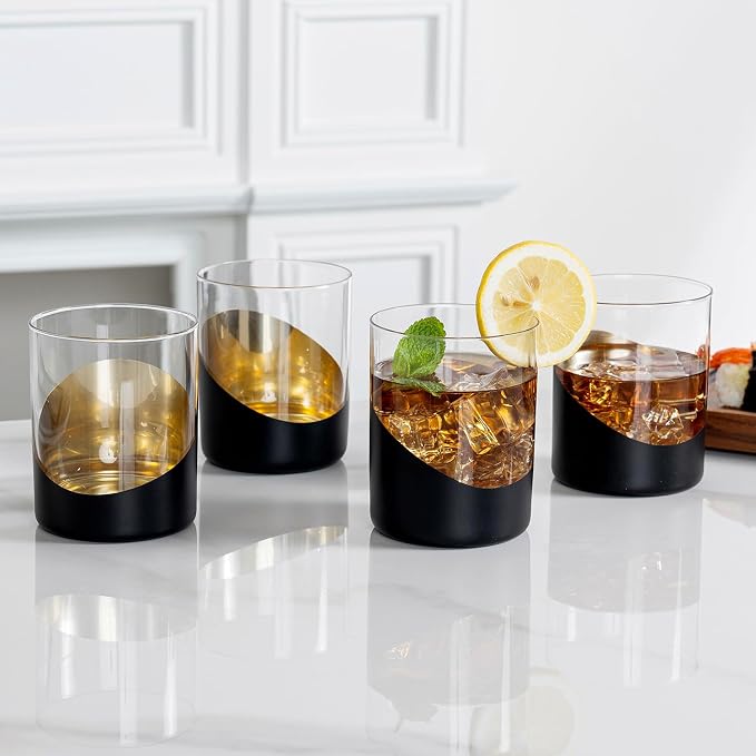 MyGift Whiskey Glasses Set of 6, Modern Cocktail Glasses - Image 5