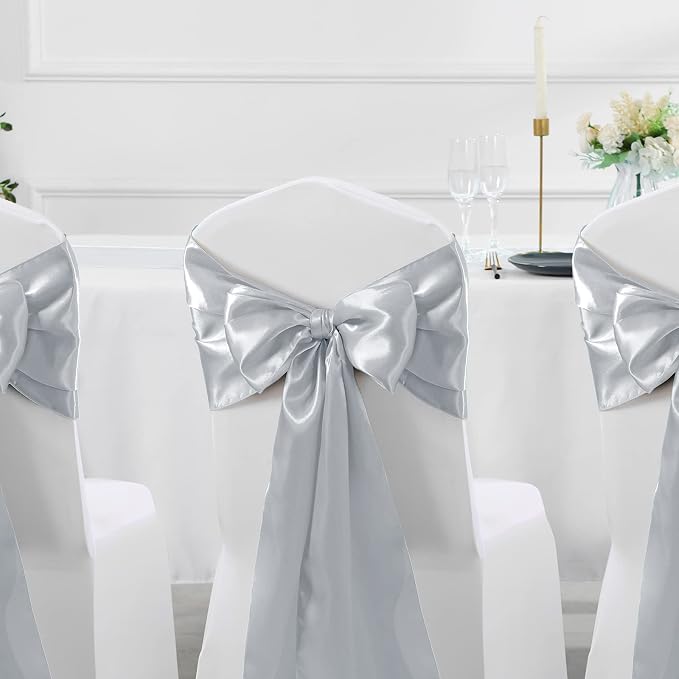 Manyshofu Silver Satin Table Runner 12x108 - Image 6