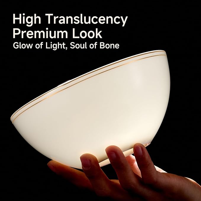 18Pcs Gold Trim White Bone China Set, Service - Image 6