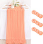 3 Pack Peach Pink Cheesecloth Table Runner 10ft Coral Sheer Gauze Decor | by MLMC