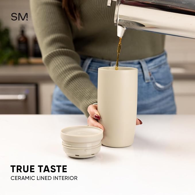 Simple Modern Insulated Travel Coffee Mug 360° Lid | 16oz | Lavender | Voyager - Image 5